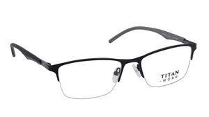 Image 2 of Black Navigator Semi-Rimmed Eyeglasses (TR1187A1A1|52) from Titan Available at Titan Eye+