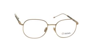 Image 2 of Gold Geometry Rimmed Men Eyeglasses (TS1040MFC2LGLV|53) from Titan Available at Titan Eye+