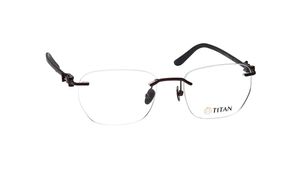 Image 2 of Black Geometry Rimless Men Eyeglasses (TS1043MRP1LBKV|53) from Titan Available at Titan Eye+