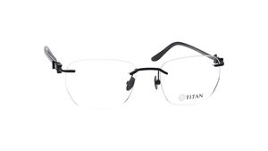 Image 2 of Black Geometry Rimless Men Eyeglasses (TS1043MRP2LBKV|53) from Titan Available at Titan Eye+