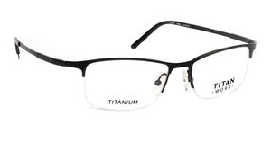 Image 2 of Black Rectangle Semi-Rimmed Eyeglasses (TW1009MHM1|51) from Titan Available at Titan Eye+