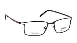 Image 2 of Gun metal Rectangle Rimmed Eyeglasses (TW1010MFM1|52) from Titan Available at Titan Eye+