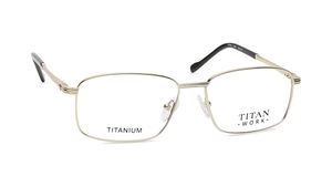 Image 2 of Gold Rectangle Rimmed Eyeglasses (TW1012MFM1|53) from Titan Available at Titan Eye+