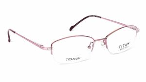 Image 2 of Purple Rectangle Semi-Rimmed Eyeglasses (TW1017WHM1|52) from Titan Available at Titan Eye+