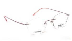 Image 2 of Pink Cateye Rimless Eyeglasses  (TW1020WRM2|51) from Titan Available at Titan Eye+