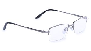 Image 2 of Silver Rectangle Semi-Rimmed Eyeglasses (TW1031MHM1|52) from Titan Available at Titan Eye+