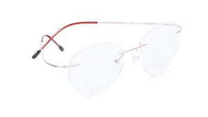 Image 2 of Gold Round Rimless Eyeglasses (TW1034MRM1|53) from Titan Available at Titan Eye+