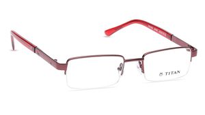 Image 2 of Gold Rectangle Semi-Rimmed Eyeglasses  from Titan Available at Titan Eye+