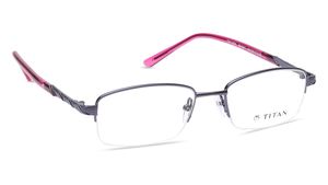 Image 2 of Purple Rectangle Semi-Rimmed Computer glasses (TW1099WHM1BTL|50) from Titan Available at Titan Eye+