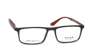 Image 2 of Black Rectangle Rimmed Eyeglasses from Titan Available at Titan Eye+