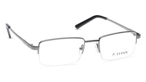 Image 2 of Silver Rectangle Semi-Rimmed Computer glasses  from Titan Available at Titan Eye+