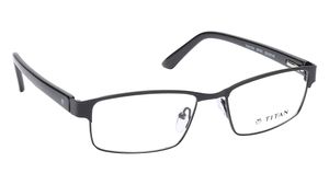 Image 2 of Black Rectangle Eyeglasses for Men from Titan Available at Titan Eye+