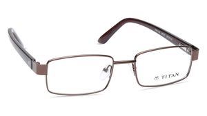 Image 2 of Brown Rectangle Eyeglasses for Men from Titan Available at Titan Eye+