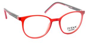 Image 2 of Red CatEye Eyeglasses for Men and Women from Titan Available at Titan Eye+