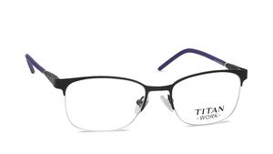 Image 2 of Black Clubmaster Semi-Rimmed Eyeglasses (TW1141WHM1|50) from Titan Available at Titan Eye+