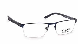 Image 2 of Blue Rectangle Eyeglasses for Men and Women from Titan Available at Titan Eye+