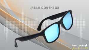 Image 2 of Blue Square Polarized Sunglasses for Men and Women from Fastrack Available at Titan Eye+