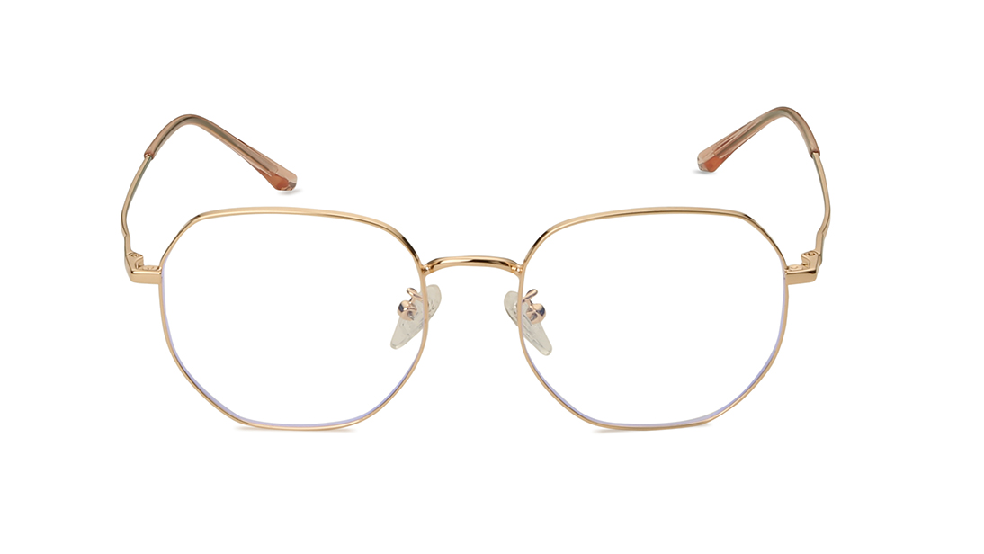 Gold frame square glasses hotsell