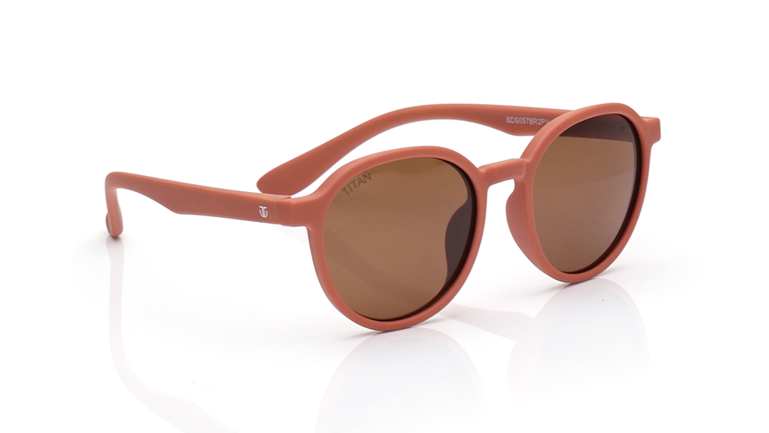 Brown Round Polarized Sunglasses for Kids available online at Fastrack ...