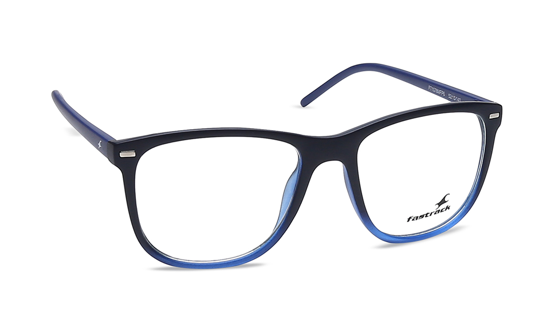 Buy Online Blue Wayfarer Rimmed Eyeglasses From Fastrack Ft1078Mfp6 Fastrack Eyewear