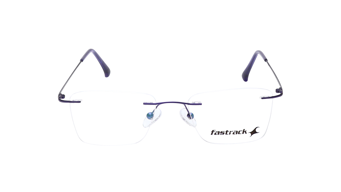 Blue Rectangle Rimless Eyeglasses Fastrack FT1440MRS3BUV at best price Fastrack Eyewear