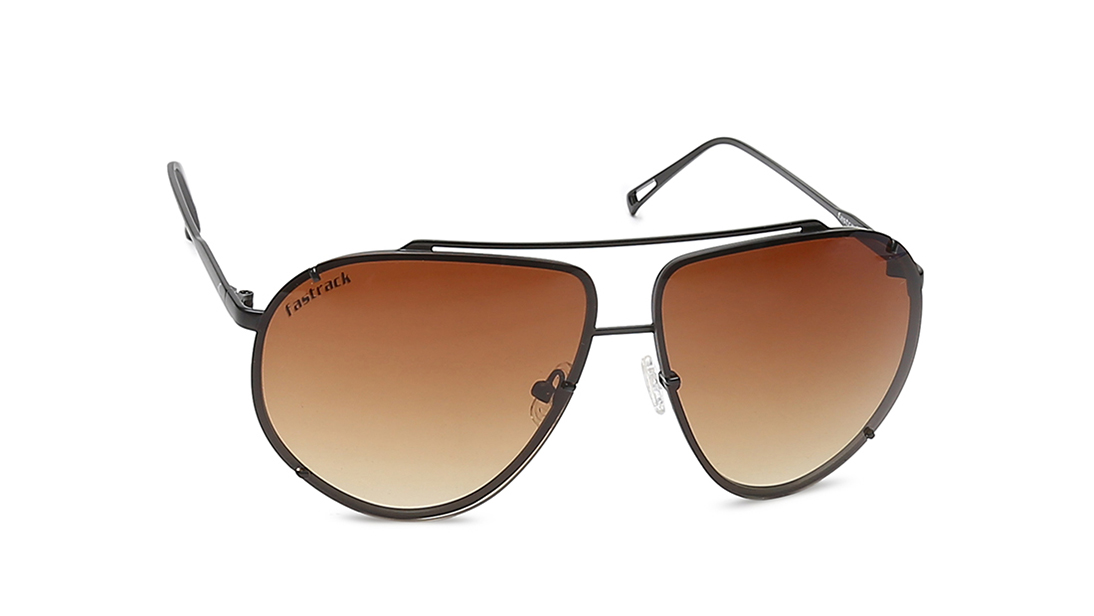 Buy Online Gold Aviator Rimmed Sunglasses From Fastrack M219Br2 Fastrack Eyewear