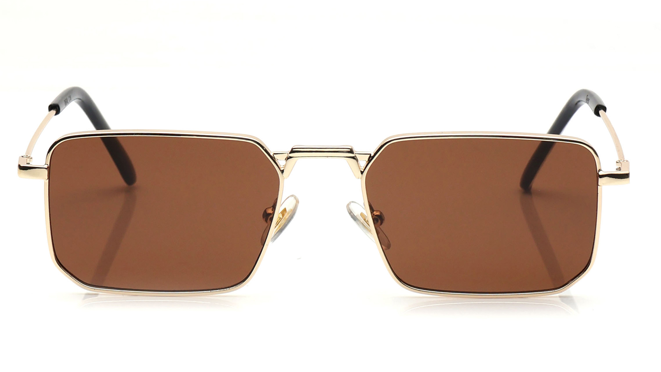 Brown rectangle sunglasses best sale