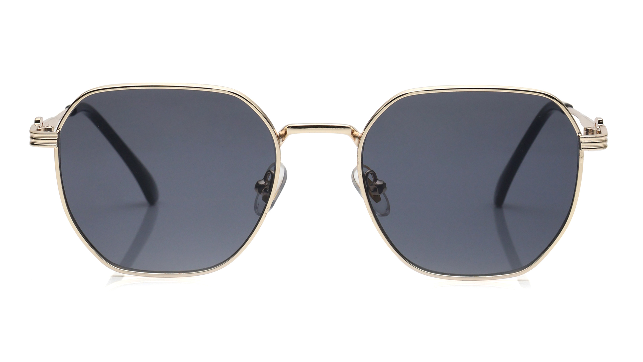 Hexagon sunglasses black sale