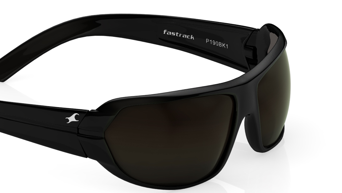 Black Wraparound Sunglasses for Men available online at Fastrack