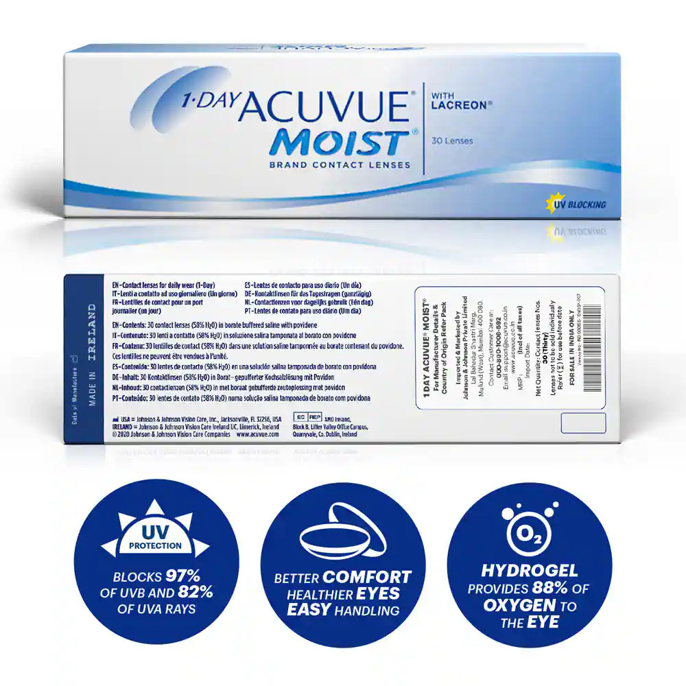 Image 3 of Daily Disposable Acuvue Moist By Johnson And Johnson - 10 Lens per Box from Johnson And Johnson Available at Titan Eye+