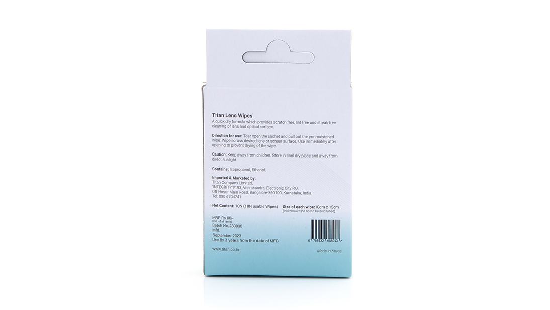 Image 11 of Titan Lens Wipes from Titan Available at Titan Eye+