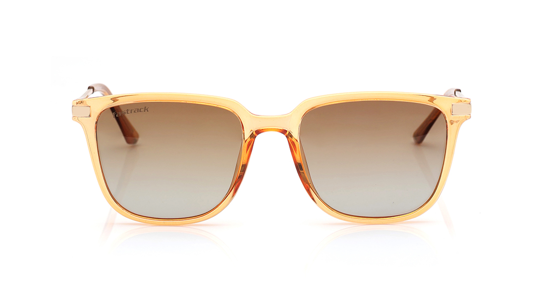 Image 1 of Brown Square Polarized Sunglasses for Men from Fastrack Available at Titan Eye+