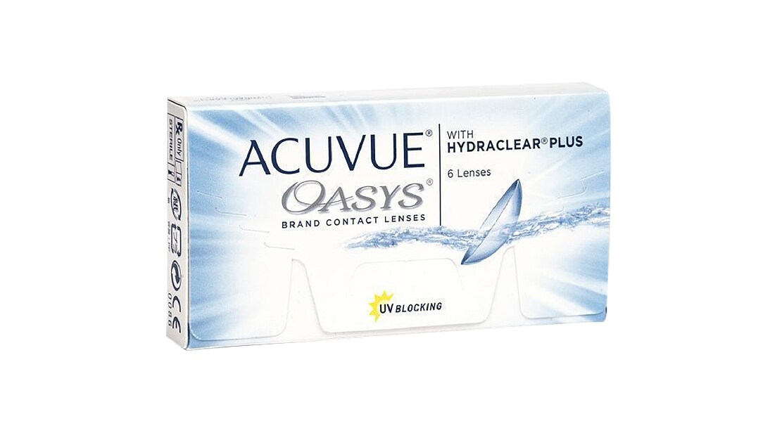 Image 1 of Fortnightly Disposable Acuvue Oasys Johnson And Johnson Clear Color Contactlenses Pack of 6 from Johnson And Johnson Available at Titan Eye+