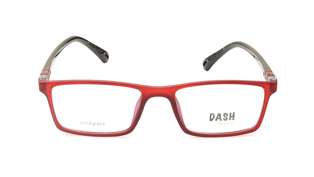 Image 1 of Red Rectangle Eyeglasses for Kids from Dash Available at Titan Eye+