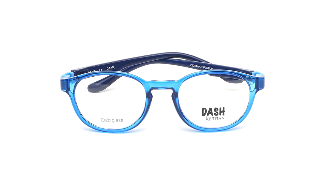 Image 1 of Blue Square Eyeglasses for Kids from Dash Available at Titan Eye+