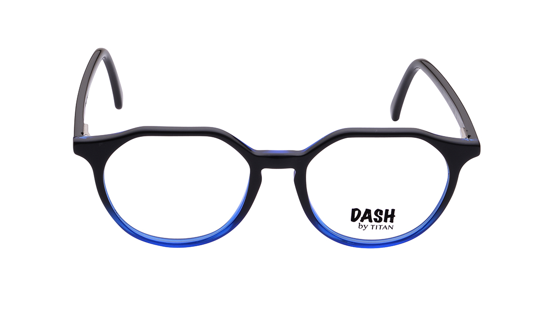 Image 1 of Blue Geometric Eyeglasses for Kids from Dash Available at Titan Eye+