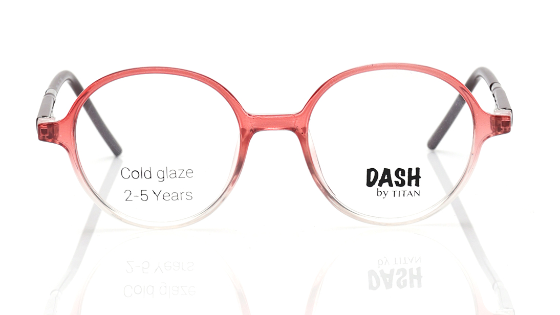 Image 1 of Burgundy Round Eyeglasses for Kids from Dash Available at Titan Eye+