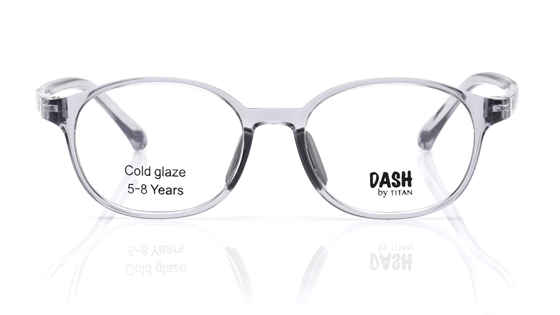 Image 1 of Grey Round Eyeglasses for Men and Women from Dash Available at Titan Eye+
