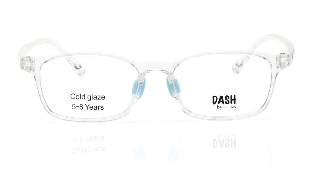 Image 1 of Crystal Square Eyeglasses for Men and Women from Dash Available at Titan Eye+