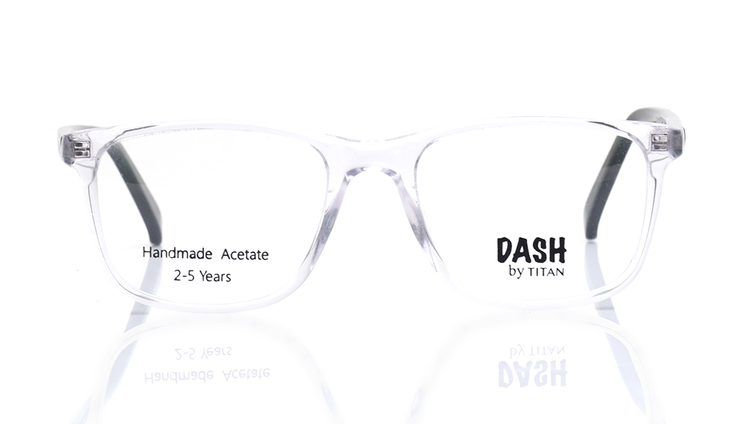 Image 1 of White Square Eyeglasses for Kids from Dash Available at Titan Eye+