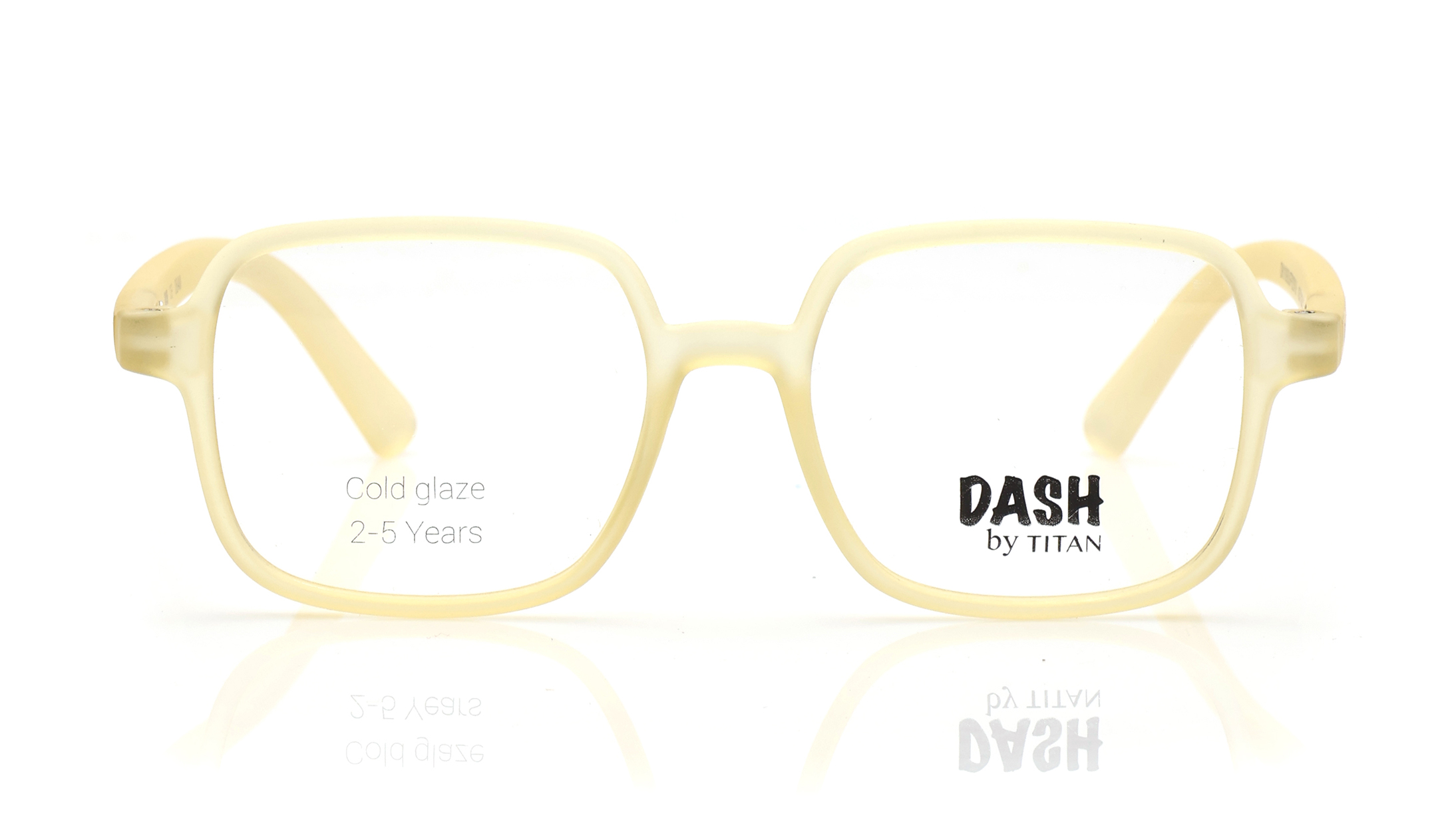 Image 1 of Yellow Geometric Eyeglasses for Kids from Dash Available at Titan Eye+