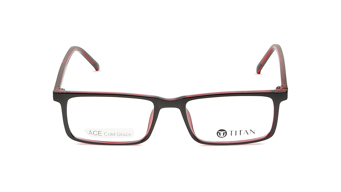 Image 1 of Red Square Rimmed Eyeglasses from Fastrack Available at Titan Eye+