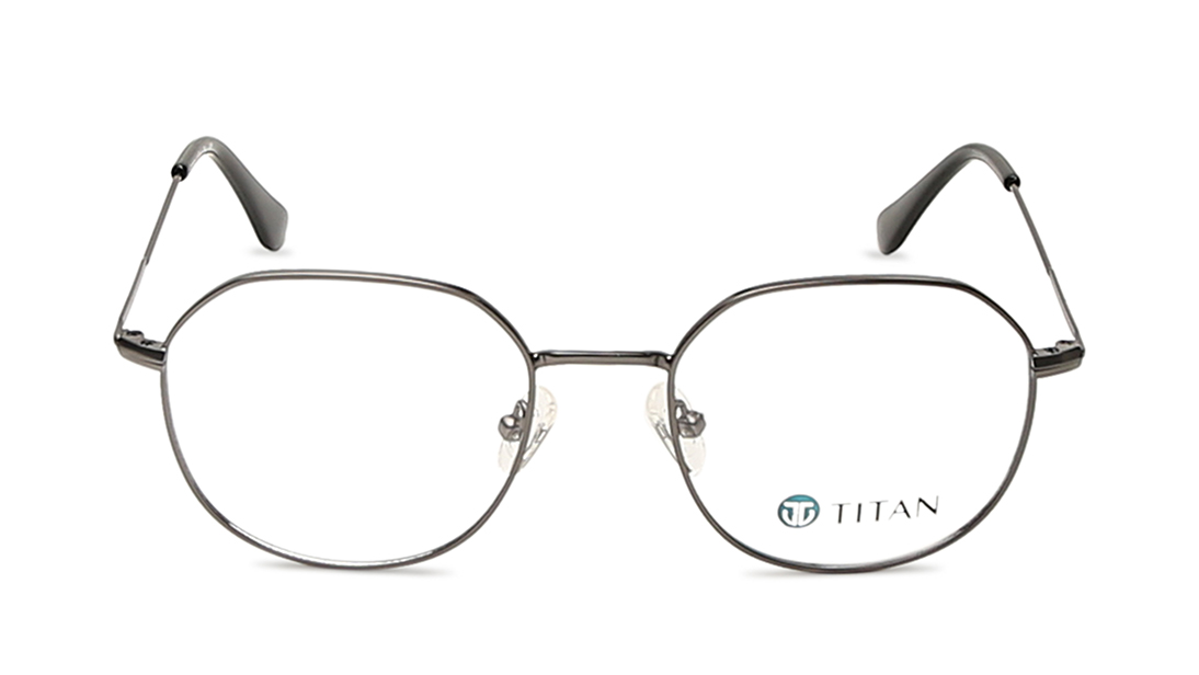 Image 1 of Gun Metal Square Eyeglasses for Men from Ace by Titan Available at Titan Eye+
