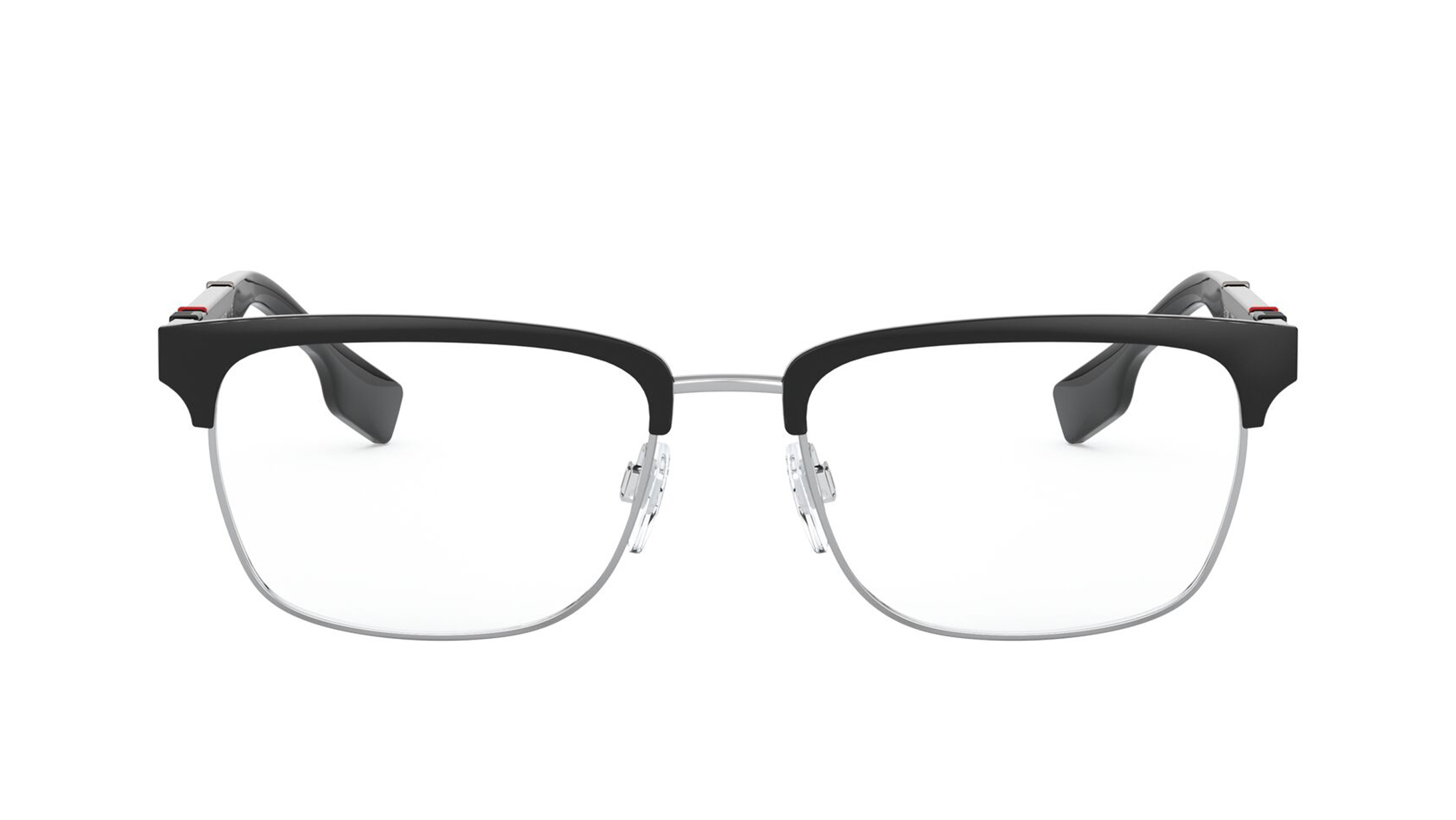 Image 1 of Silver Rectangle Eyeglasses for Men from Burberry Available at Titan Eye+