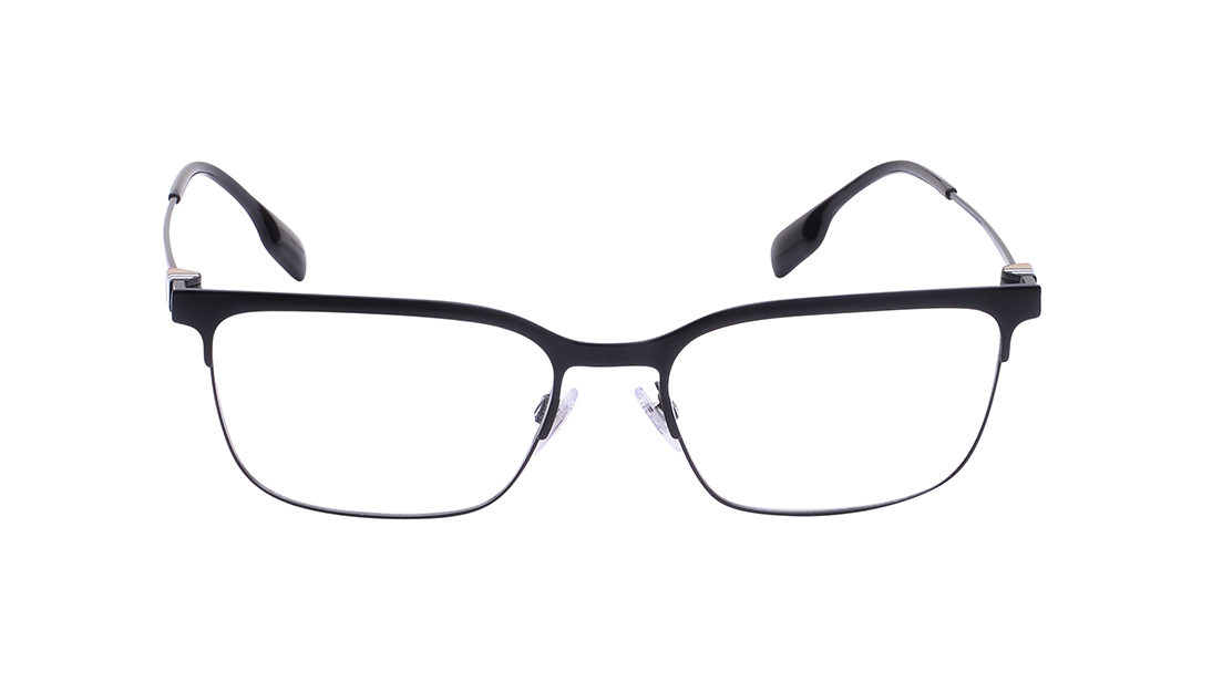 Image 1 of Black Square Eyeglasses for Men from Burberry Available at Titan Eye+