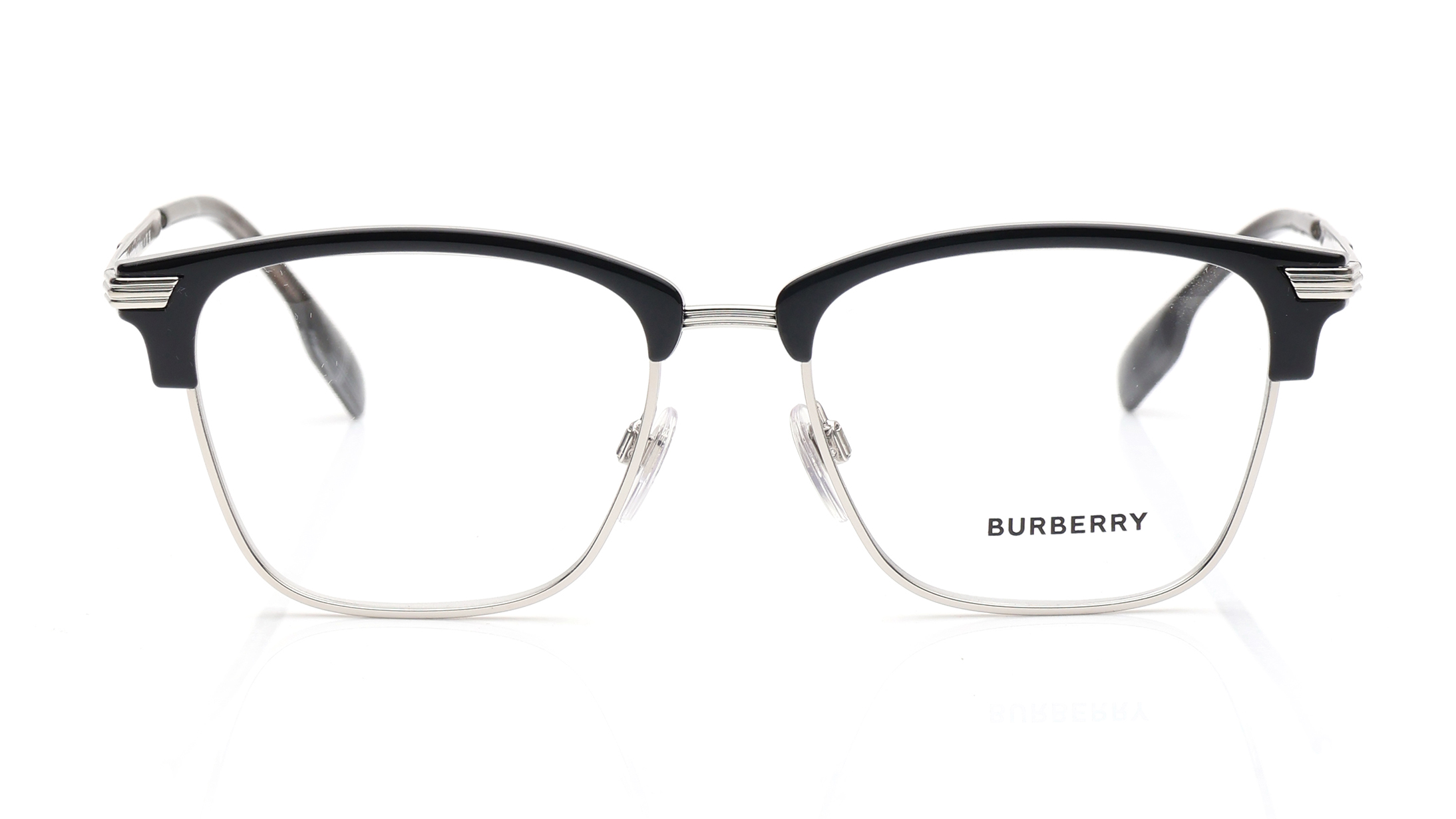 Image 1 of Black Square Eyeglasses for Men from Burberry Available at Titan Eye+