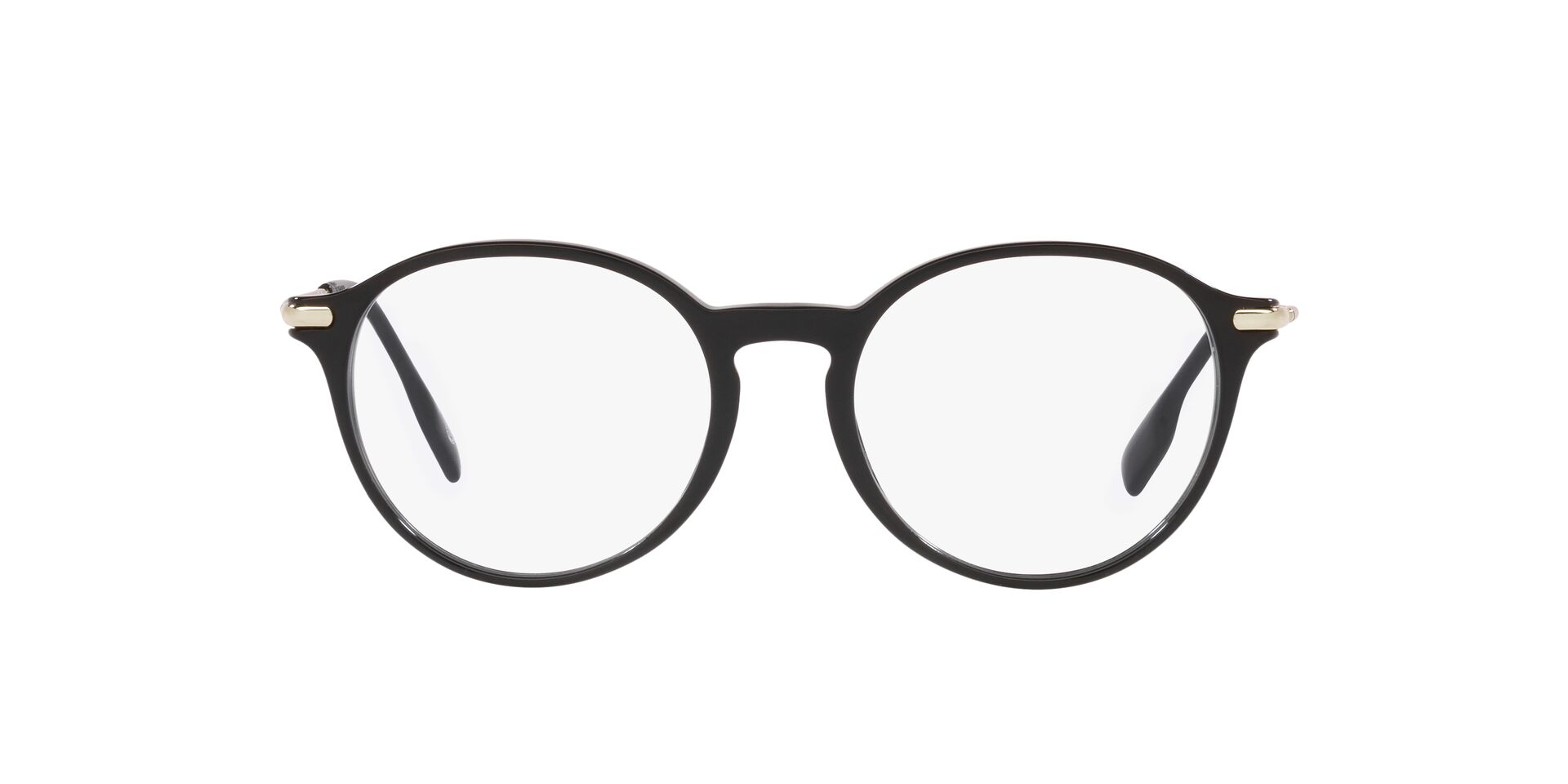 Image 1 of Black Round Eyeglasses for Women from Burberry Available at Titan Eye+