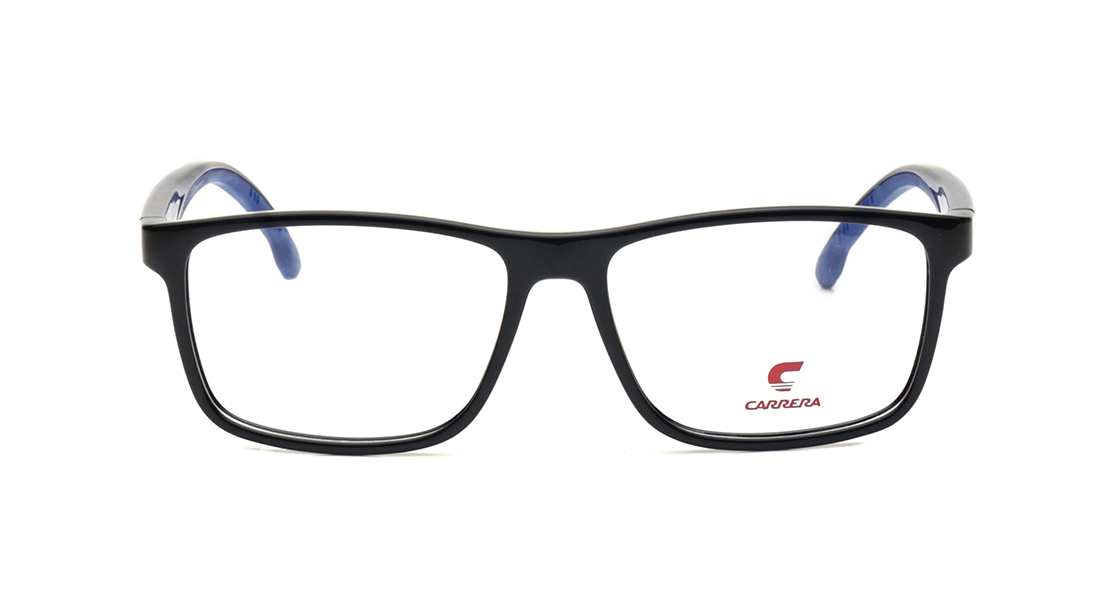 Image 1 of Black Rectangle Rimmed Eyeglasses for Men and Women from Carrera Available at Titan Eye+