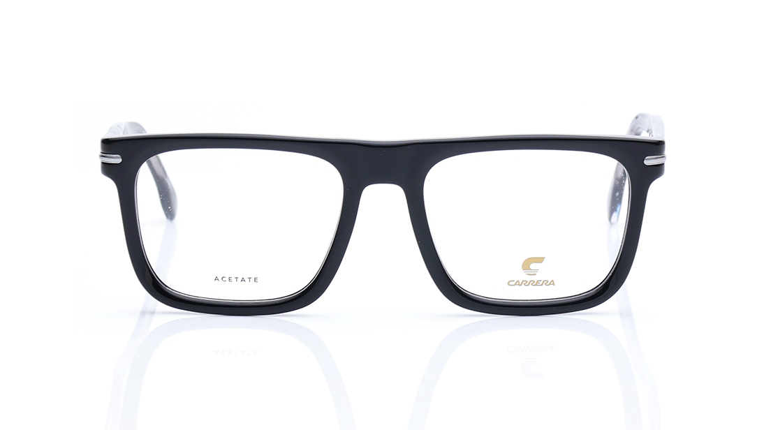 Image 1 of Black Square Rimmed Eyeglasses for Men from Carrera Available at Titan Eye+