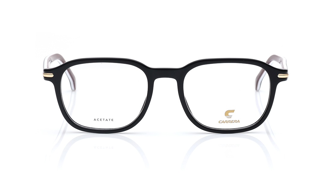 Image 1 of Black Square Eyeglasses for Men from Carrera Available at Titan Eye+